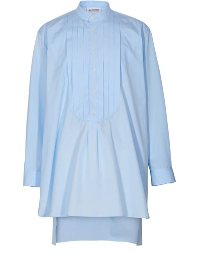 Hed Mayner Tuxedo Shirt In Baby Blue