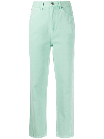 Sandro Micky Cropped High-rise Straight-leg Jeans In Mint