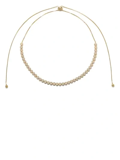 As29 18k Yellow Gold Diamond Indiana Choker Necklace