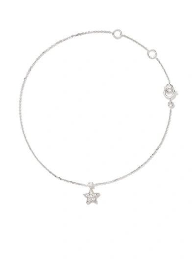 As29 18kt White Gold Essentials Star Diamond Bracelet In Silver