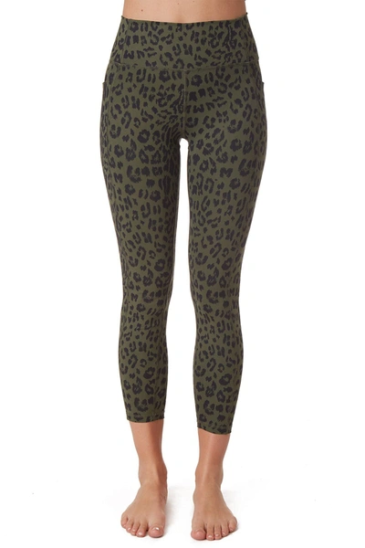 X By Gottex Mia High Waisted Ankle Leggings In Jungle Leopard