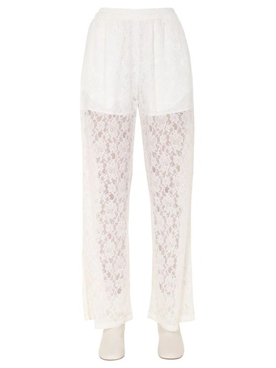 Mm6 Maison Margiela Wide Trousers In White