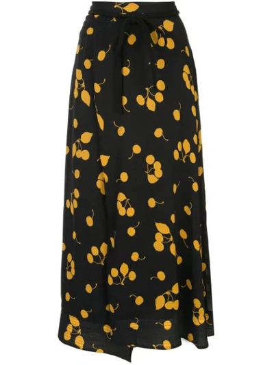 3.1 Phillip Lim Wrap-effect Printed Crepe Maxi Skirt In Black