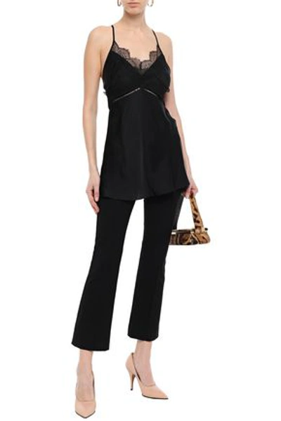 Victoria Beckham Open-back Lace-trimmed Satin Camisole In Black