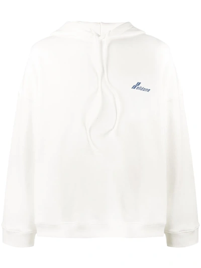 We11 Done White Logo Patch Hoodie