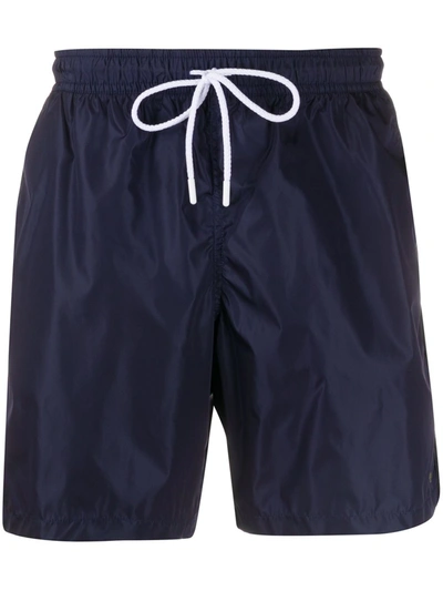 Fay Embroidered Logo Swim Trunks In Blue