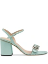 Gucci Women's Mid-heel Sandal With Double G In Green