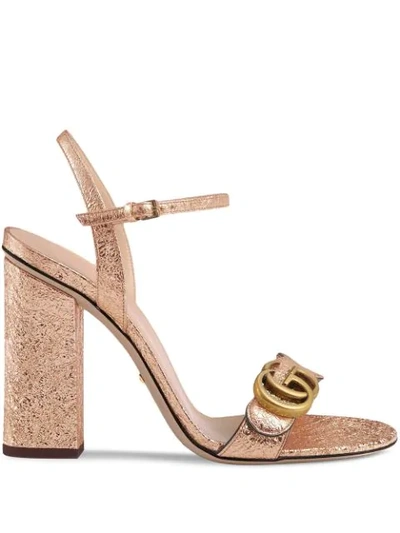 Gucci Women's Mid-heel Sandal With Double G In Pink