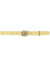 Gucci Thin Belt With Double G Buckle In Yellow