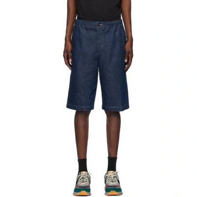 Gucci Stonewashed Denim Bermuda Shorts In Blue