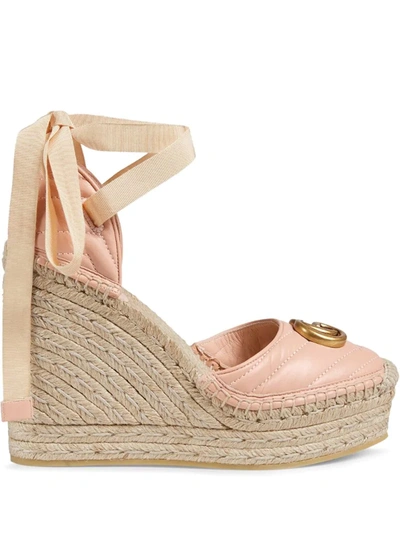 Gucci Women's Matelassé Platform Espadrille In Pink