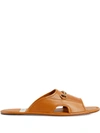 Gucci Slide Sandal With Horsebit In Brown