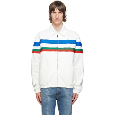 Gucci White Logo Stripe Jacket