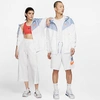 Nike Men's Sportswear Colorblock Windrunner Hooded Jacket In White/indigo Fog/white/hyper Crimson
