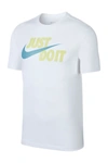 Nike Just Do It Swoosh Graphic T-shirt In 104 White/cerlan
