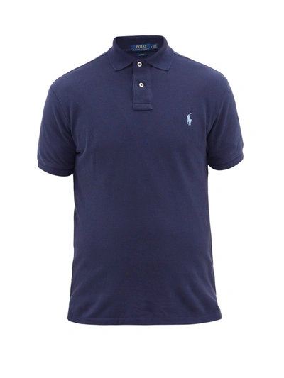 Polo Ralph Lauren Dark Blue Pique Cotton Polo Shirt