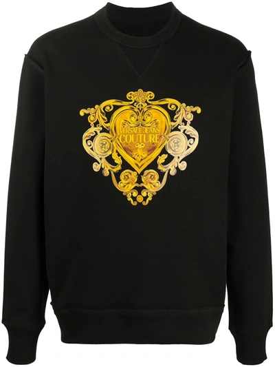 Versace Jeans Couture Baroque Jewels Print Sweatshirt In Black