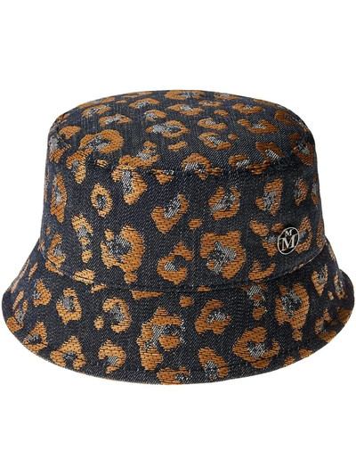Maison Michel Axel' Leopard Printed Bucket Hat In Black
