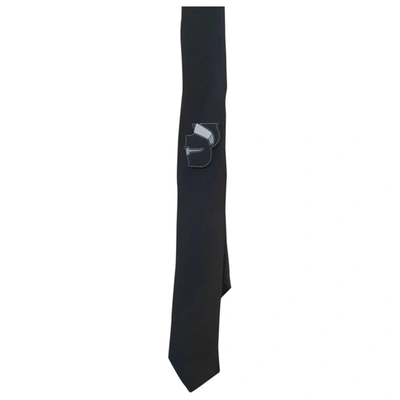 Pre-owned Karl Silk Tie In Black