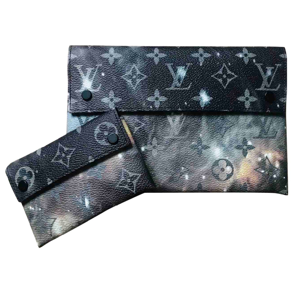 Pre-Owned Louis Vuitton Pochette Alpha Triple Anthracite Cloth Bag | ModeSens