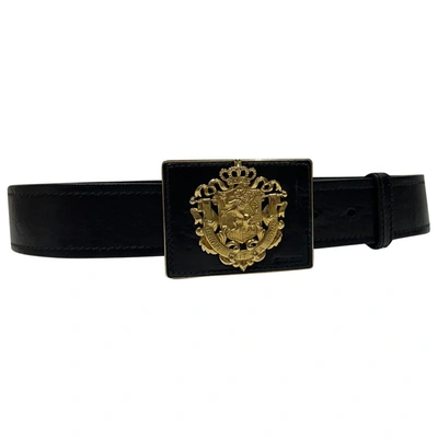 Pre-owned Miu Miu Leather Belt In Black