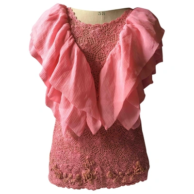 Pre-owned Manoush Pink Cotton Top
