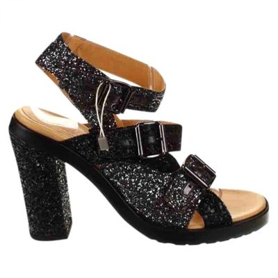 Pre-owned Mm6 Maison Margiela Glitter Sandals In Black