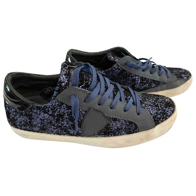 Pre-owned Philippe Model Glitter Trainers In Blue