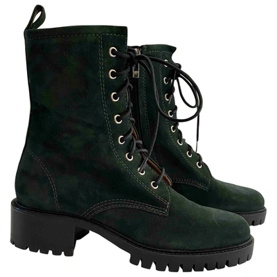 Pre-owned Barbara Bui Leather Lace Up Boots In Green