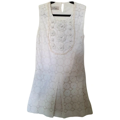Pre-owned By Malene Birger Mini Dress In White
