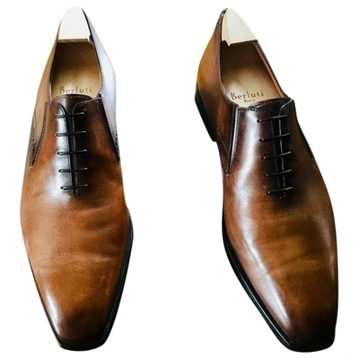 Pre-owned Berluti Leather Flats In Brown