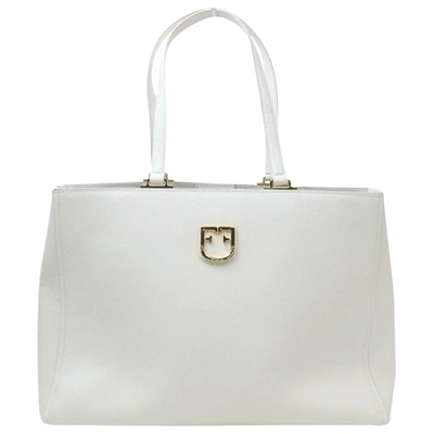 Pre-owned Furla Leather Tote In White