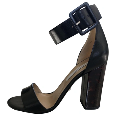 Pre-owned Diane Von Furstenberg Leather Sandals In Black