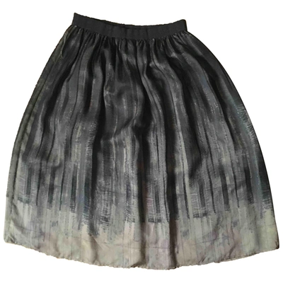 Pre-owned Erika Cavallini Silk Mid-length Skirt In Grey