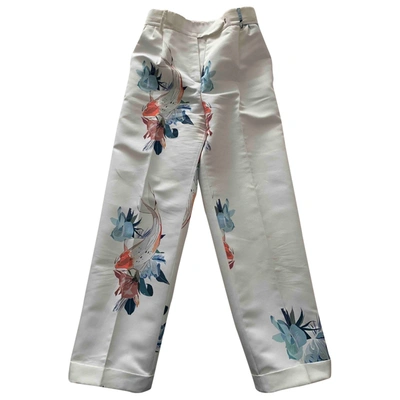 Pre-owned Cote Straight Pants In White