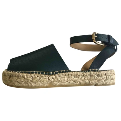 Pre-owned Liviana Conti Leather Espadrilles In Green