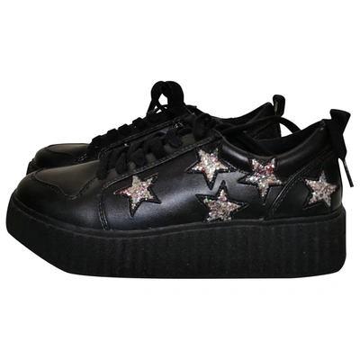 Pre-owned Juicy Couture Glitter Trainers In Black