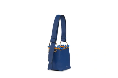 Ss20 Lana Nano Bucket Bag In Beaded Cobalt