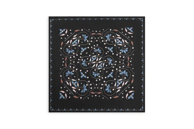 Ss20 Silk Square Scarf In Pearl Print Black