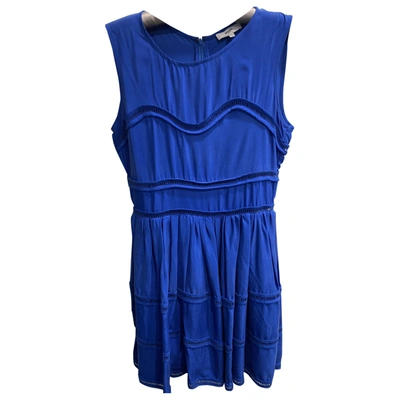 Pre-owned Suncoo Silk Mini Dress In Blue