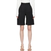 Dion Lee Vented Pleat Shorts In Black