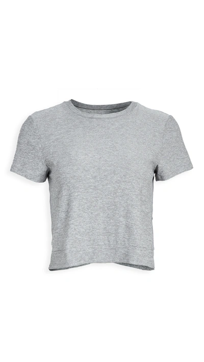 Beyond Yoga Back Out Cropped Tee In Silver Mist