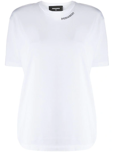 Dsquared2 Deconstructed Logo T-shirt In White