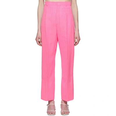 Jacquemus Le Pantalon Santon Cropped Trousers In Pink