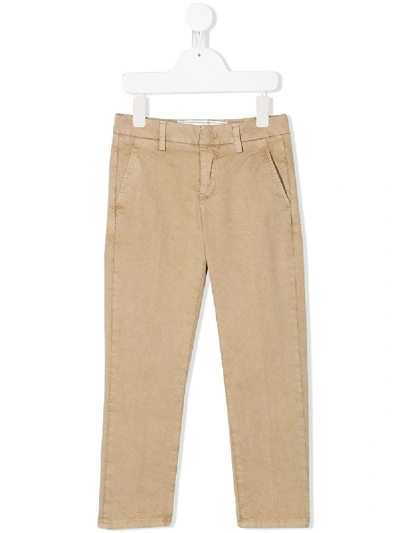 Dondup Teen Mid-rise Chino Trousers In Neutrals