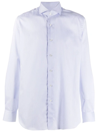 Xacus Spread-collar Pinstriped Shirt In White