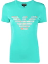 Emporio Armani Short-sleeved T-shirt With Logo Print In Green