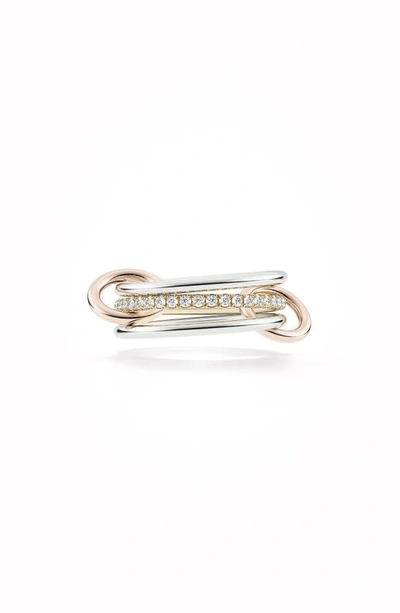 Spinelli Kilcollin Sony Mix Linked Diamond Rings In Yellow Gold/ White Gold