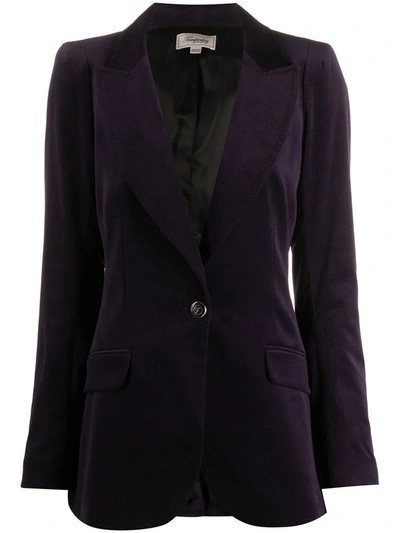 Temperley London Velvet-effect Single-breasted Blazer In Flint Mix