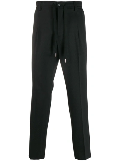 Dolce & Gabbana Drawstring Tailored Trousers In Black